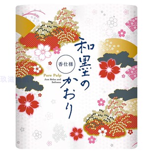 四国特纸nepia妮飘香味卷纸日本印花手纸有芯卫生纸家用实惠装4卷