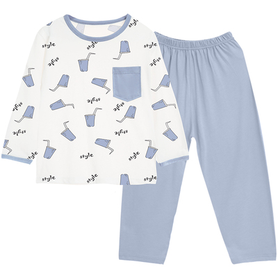 小青龙儿童睡衣春夏季男童女童莫代尔薄款空调服套装宝宝中大童秋