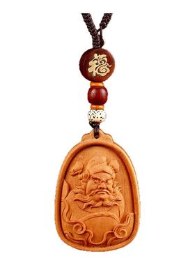 桃木挂件钟馗吊坠真桃木道家吊牌天师钟馗本命年男女挂件