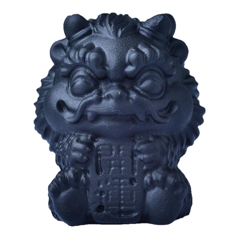 天然黑曜石开运暴富原矿雕刻茶宠