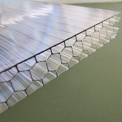 保成阳光板蜂窝板双层透明户外车棚塑料板雨棚双层阳光板大棚顶棚