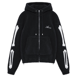 【新品】AMIRI 2026早春新品男士 骨头LOGO拉链连帽外套