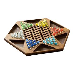 跳棋木质高档玻璃球跳跳棋儿童益智弹子大人版老式大号弹珠波子棋