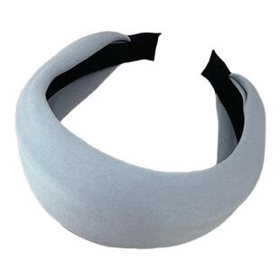 章若楠同款蓝色宽边发箍甜美可爱海绵布艺高颅顶发饰外出头箍头饰