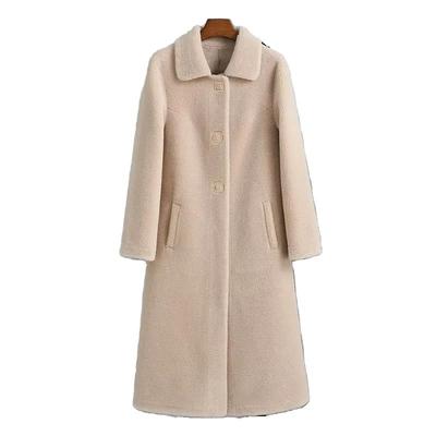 中长款羊剪绒皮毛一体女皮草大衣