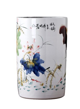 景德镇陶瓷器字画手绘卷轴花瓶