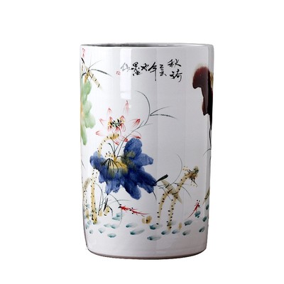 景德镇陶瓷器字画手绘卷轴花瓶