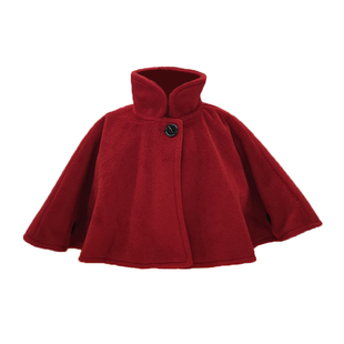 宝宝斗篷女童秋冬过年衣服儿童披肩外出披风婴儿周岁红色外套冬季