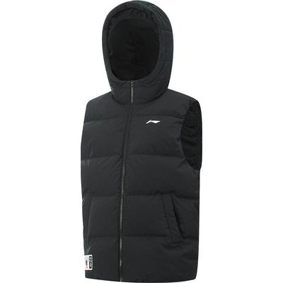 李宁童防泼水连帽男羽绒马甲童装