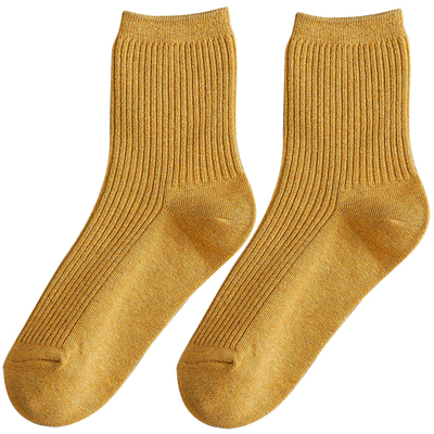 100%新疆纯棉女士中筒袜