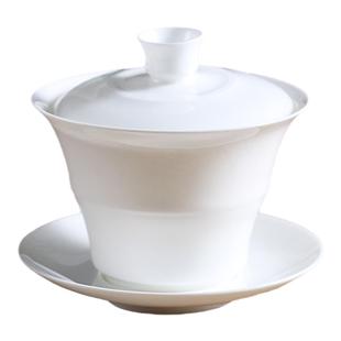 薄胎竹节骨瓷三才盖碗潮汕家用茶杯单从铁观音岩茶功夫茶具泡茶碗