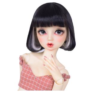 bjd假发挂耳短发3分4分假发DD MDD小布娃娃假毛高温丝多色包邮