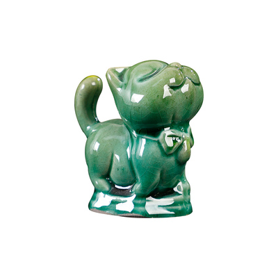 唐三彩陶瓷招财猫创意小猫摆件
