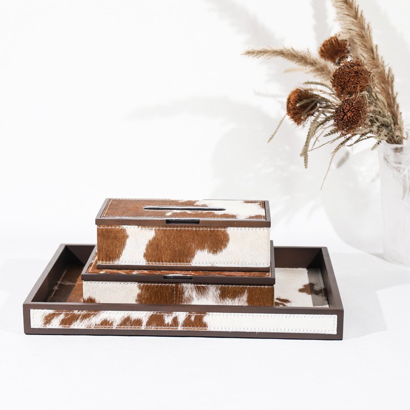 丹麦马毛托盘摆件收纳盘家居样板间客厅茶几装饰艺术品出口品质