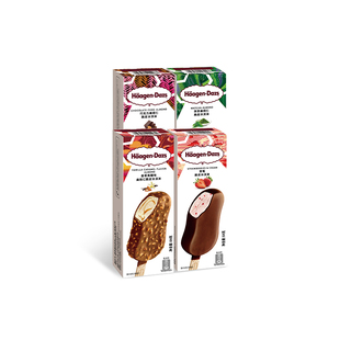 【冷链到家】哈根达斯冰淇淋脆皮条经典四支分享装巧克力草莓雪糕