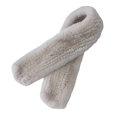 真獭兔毛围巾编织双面长款