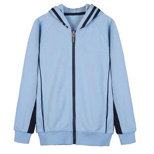 伊顿纪德男女童海军长款户外上装儿童连帽运动服外套15Y063