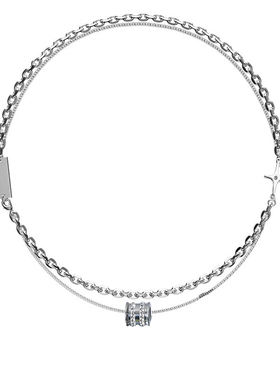 项链男潮叠戴情侣吊坠钢小众ins