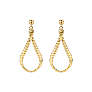 HELAS赫拉18K金蛇骨耳饰灵动耳坠素金耳线通勤耳环耳圈珠宝礼物女