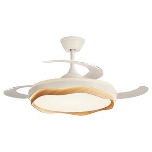 箭牌餐厅隐形风扇灯2026年新款原木风奶油风饭厅大风力吸顶吊扇灯