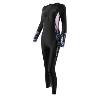 361游泳衣女士长袖长裤成人温泉保暖防晒连体大码冲浪浮潜水母服