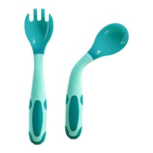 婴儿感温勺子叉子变色防烫扭扭可弯曲训练吃饭辅食硅胶软头勺儿童