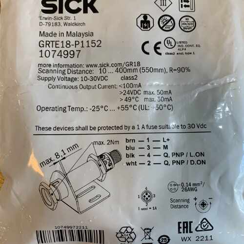议价德国西克SICK光电开关GRTE18-P1152全新原装正品假一罚十支持