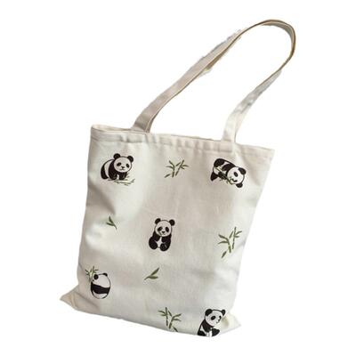 帆布包国潮大熊猫通勤百搭有拉链