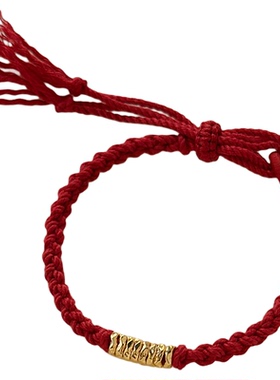 盘缠5D足黄金999硬金编手绳礼物