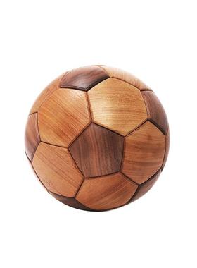 海风威鲁班榫卯实木足球摆件儿童益智玩具男生生日礼物高档