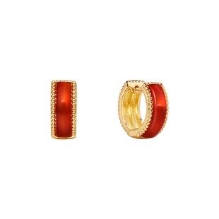 【新款】ARSIS流光系列鸿运金环耳扣红色耳钉耳饰玛瑙耳环高级感