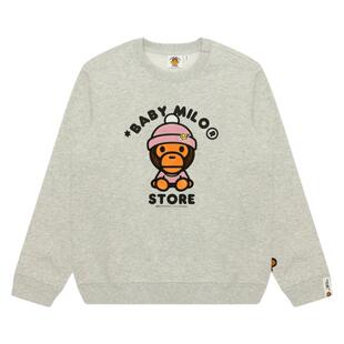BABY MILO STORE女装秋冬卡通小猴薄绒圆领卫衣3040XAP