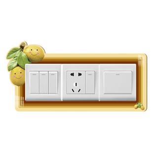 三联开关贴创意水果图案亚克力美化遮挡自粘装饰贴86型插座边框套