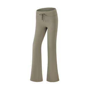 YOTTOY抽绳微喇裤瑜伽长裤女喇叭高腰提臀运动普拉提训练服健身裤