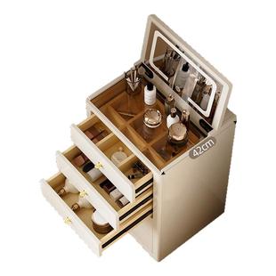 虎牌智能化妆柜保险柜床头柜二合一多功能LED梳妆镜多层收纳梳妆台带保险箱抽屉式隐形指纹保险柜