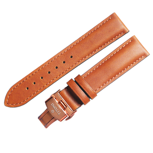 梅花牛皮表带适配空中霸王83743男83909传承83019复古疯马皮83919