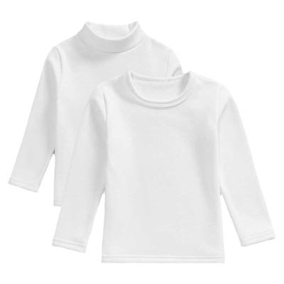 男女童白色加绒打底衫