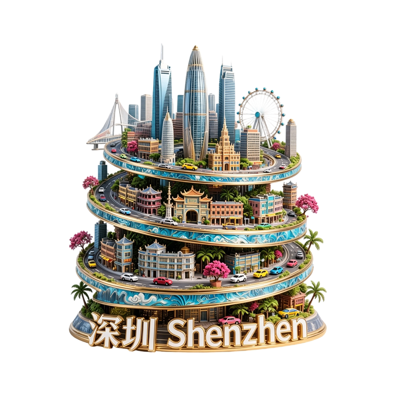 深圳冰箱贴城市旅游文创磁吸贴景点纪念品金属3D浮雕加强磁力礼物