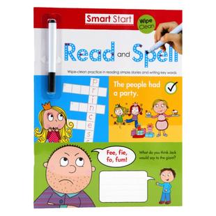 刷刷笔可重复擦写Smart Start Wipe-Clean Workbook Read and Spell 阅读和拼写 英文原版进口绘本 幼儿启蒙英语学习练习册