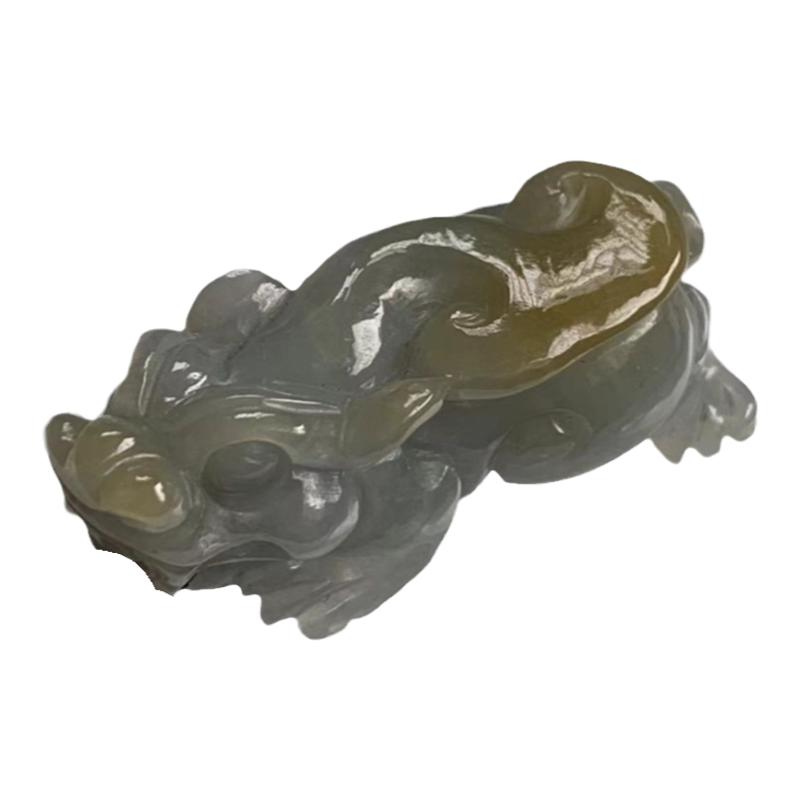 缅甸翡翠吊坠黄色黄翡貔貅吊坠