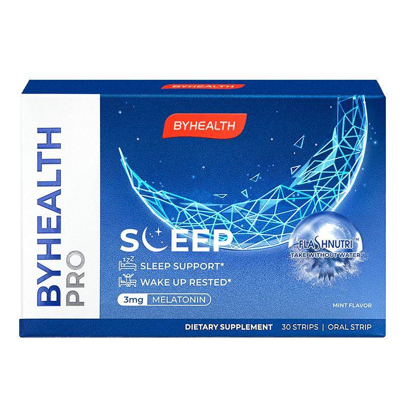 【直营】BYHEALTH汤臣倍健海外版褪黑素闪睡片舒缓睡眠片30片进口