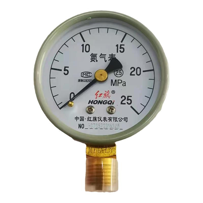 红旗仪表厂家直销YN2-60氮气压力表减压器气体管道专用螺纹14x1.5