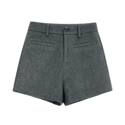 冬日慢调休闲裤毛呢阔腿短裤