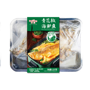 【年夜菜】元初食品青花椒海鲈鱼1.21kg(烤鱼）海鲜方便菜冻品