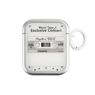 悟望初品 复古磁带原创意设计适用苹果AirPods 1/2/4代简约白色新3代保护套Pro 3代无线蓝牙方形耳机分体软壳