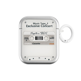 KOERCASE复古磁带原创意设计适用苹果AirPods 1/2/4代简约白色新3代保护套Pro 3代无线蓝牙方形耳机分体软壳