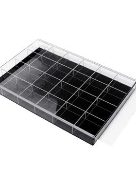 饰品收纳盒格盘透明亚克力格子分割盘珠宝首饰佛珠展示盒散珠配件
