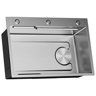 卡贝304不锈钢手工水槽单槽台上下盆加厚厨房洗菜盆大水池洗碗槽