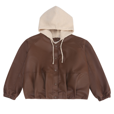 女童加绒加厚皮衣外套2025新款洋气中大童时尚PU皮夹克上衣冬装潮