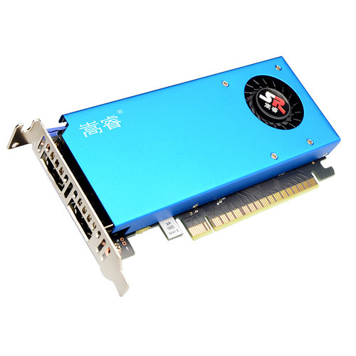 嵩睿2HDMI双屏刀卡GTX1650半高工控炒股监控投影融合多屏显卡